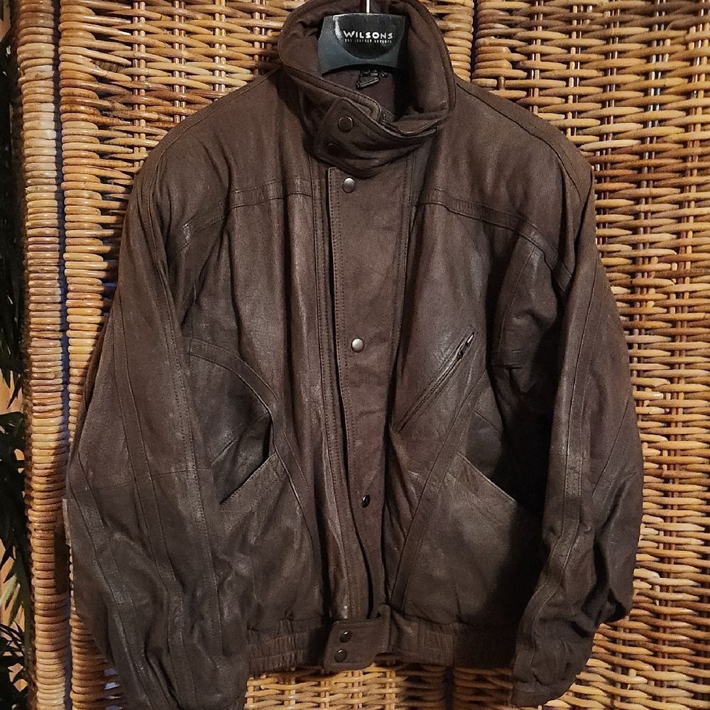 Vintage Saxony Leather Brown Jacket for Men 38